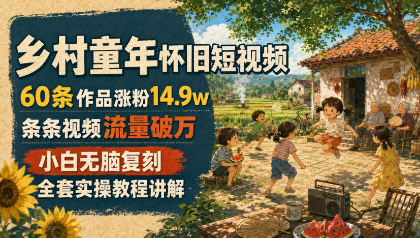 乡村童年怀旧短视频实操项目介绍-1 乡村童年怀旧短视频实操项目介绍-1